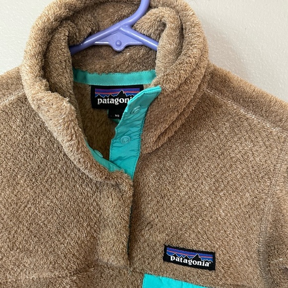 Patagonia Women's Retool Snap Pullover Tan and Teal size XS - Picture 3 of 5